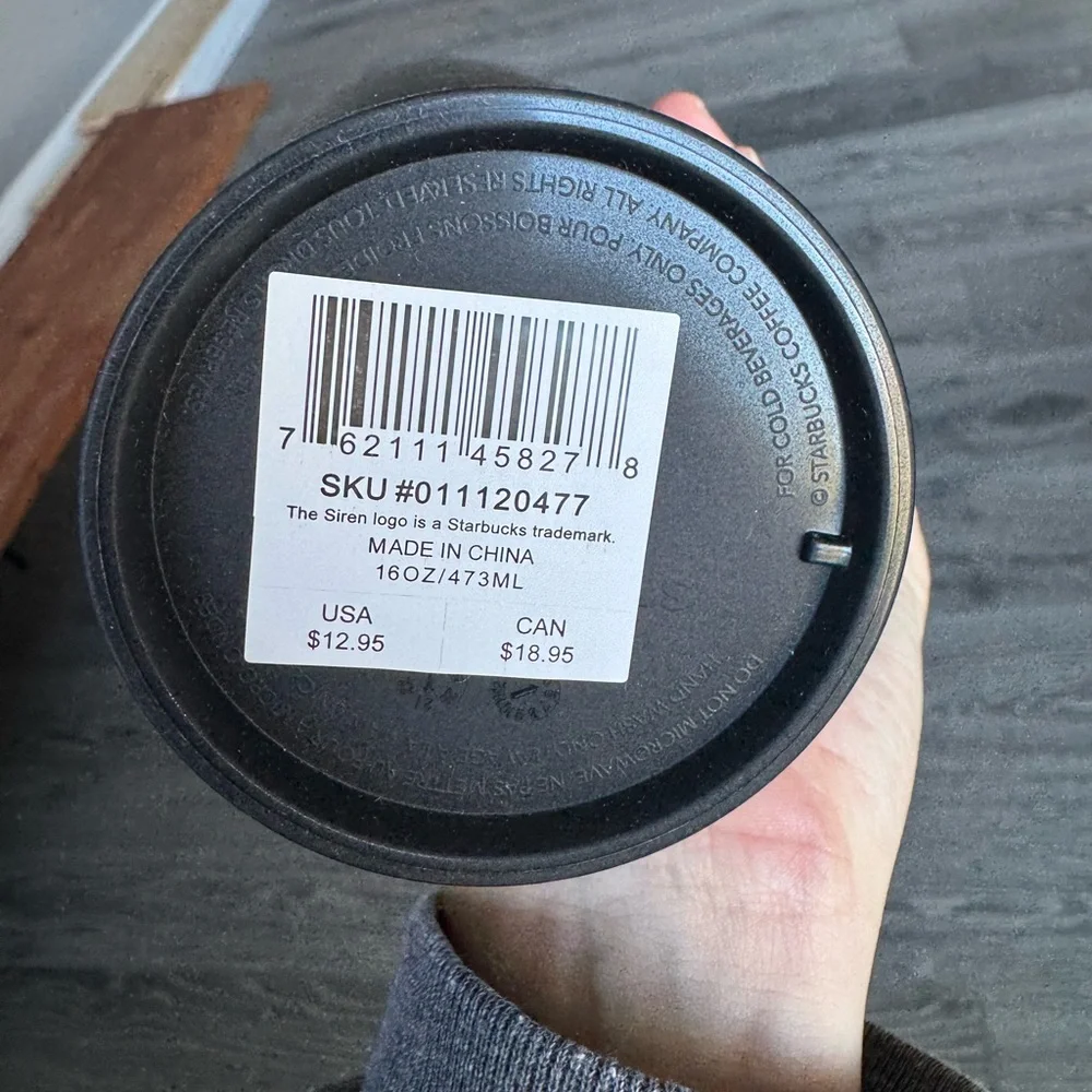 Starbucks 16oz Black Cup